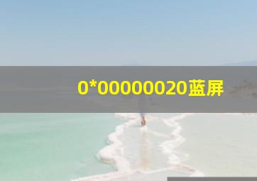 0*00000020蓝屏