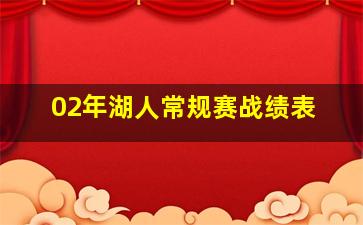 02年湖人常规赛战绩表