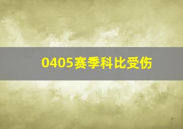 0405赛季科比受伤