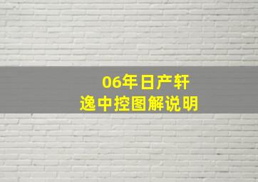 06年日产轩逸中控图解说明