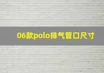 06款polo排气管口尺寸