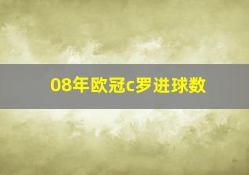 08年欧冠c罗进球数