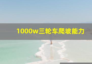 1000w三轮车爬坡能力