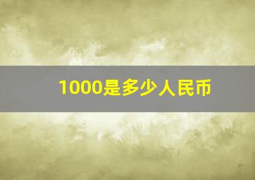 1000是多少人民币