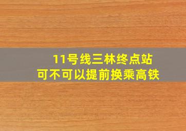 11号线三林终点站可不可以提前换乘高铁