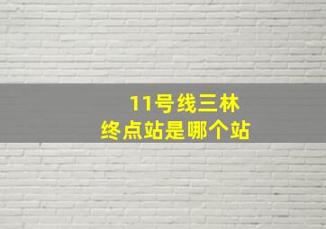 11号线三林终点站是哪个站