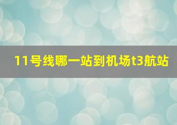 11号线哪一站到机场t3航站