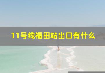 11号线福田站出口有什么