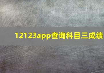 12123app查询科目三成绩