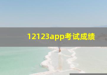 12123app考试成绩