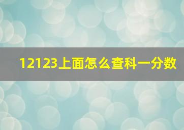 12123上面怎么查科一分数