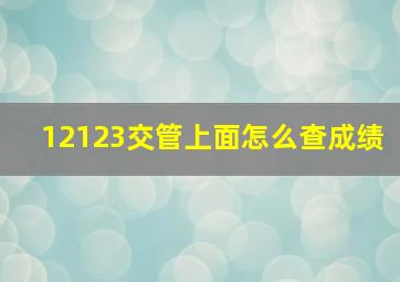 12123交管上面怎么查成绩