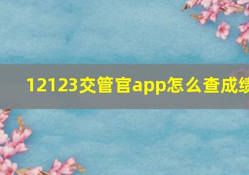 12123交管官app怎么查成绩