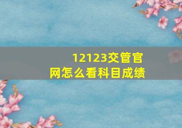 12123交管官网怎么看科目成绩