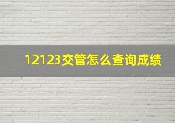 12123交管怎么查询成绩