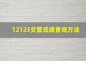 12123交管成绩查询方法