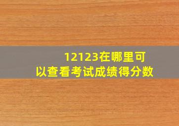 12123在哪里可以查看考试成绩得分数