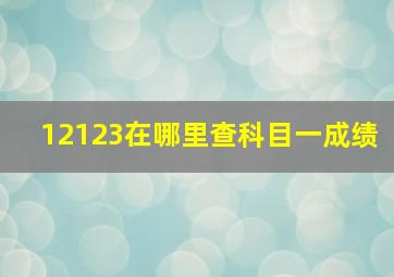 12123在哪里查科目一成绩