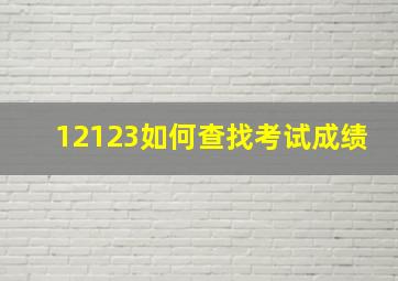 12123如何查找考试成绩