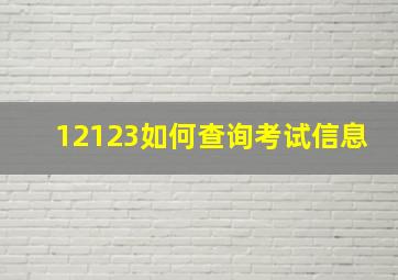 12123如何查询考试信息