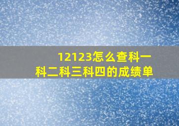 12123怎么查科一科二科三科四的成绩单