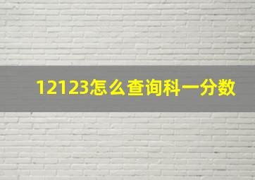 12123怎么查询科一分数