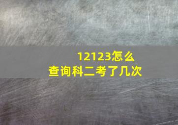 12123怎么查询科二考了几次