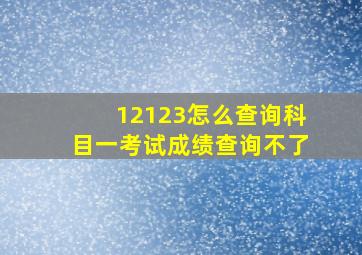 12123怎么查询科目一考试成绩查询不了