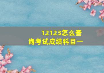 12123怎么查询考试成绩科目一