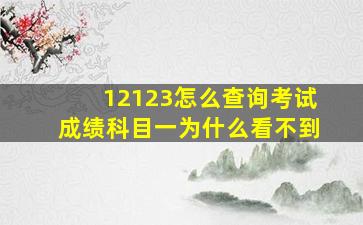 12123怎么查询考试成绩科目一为什么看不到