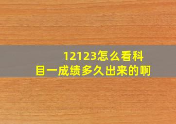 12123怎么看科目一成绩多久出来的啊