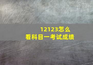 12123怎么看科目一考试成绩