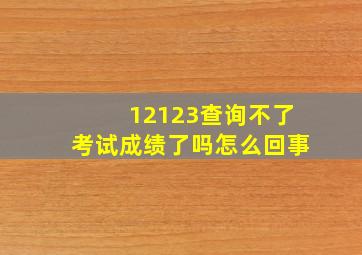 12123查询不了考试成绩了吗怎么回事