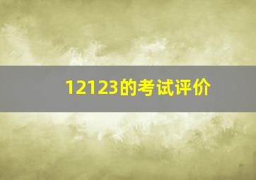 12123的考试评价