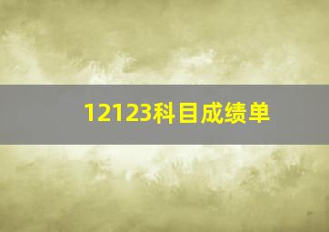 12123科目成绩单