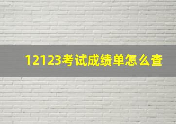 12123考试成绩单怎么查