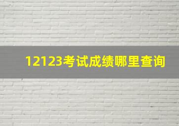 12123考试成绩哪里查询