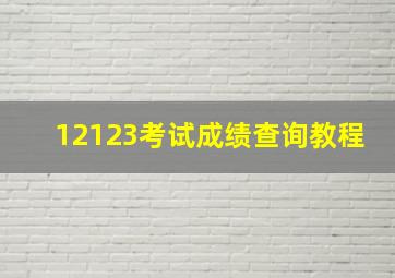 12123考试成绩查询教程