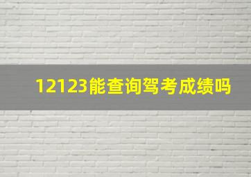 12123能查询驾考成绩吗