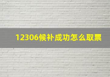 12306候补成功怎么取票