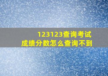 123123查询考试成绩分数怎么查询不到