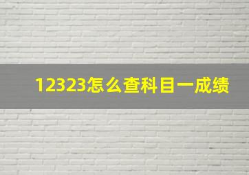 12323怎么查科目一成绩