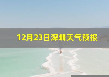 12月23日深圳天气预报