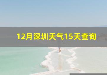 12月深圳天气15天查询