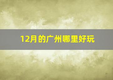 12月的广州哪里好玩