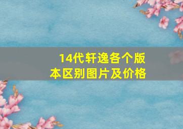 14代轩逸各个版本区别图片及价格