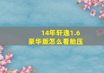 14年轩逸1.6豪华版怎么看胎压