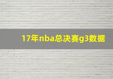 17年nba总决赛g3数据