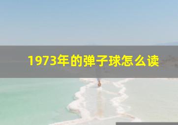 1973年的弹子球怎么读