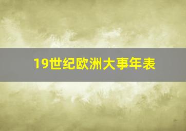 19世纪欧洲大事年表